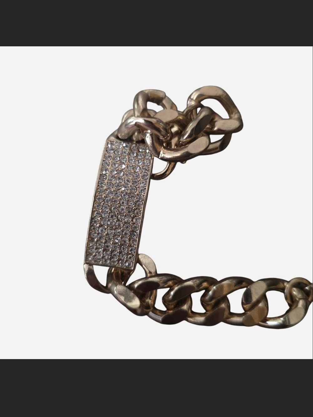 Vintage RJ Graziano Cuban Link Pavé ID Bracelet